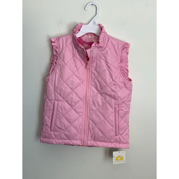 The Little Lamb Vera Vest with Ruffle REVERSIBLE - Cotton Candy/ Pink Power Camo - Picture 7 of 8